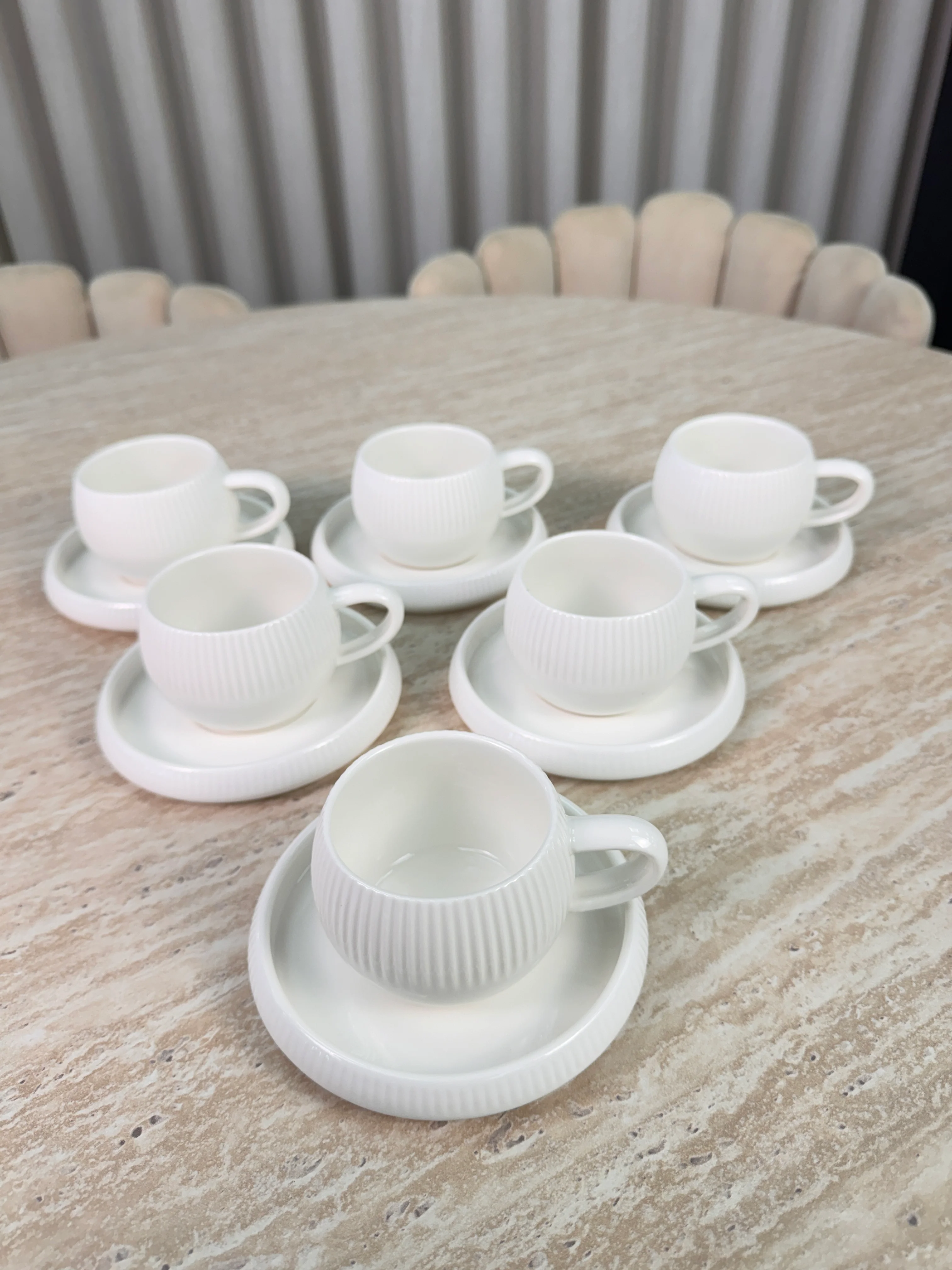 Lines ( BONDY ESPRESSO ) Espressoset 12 Delig | 6 persoons Wit - Image 3
