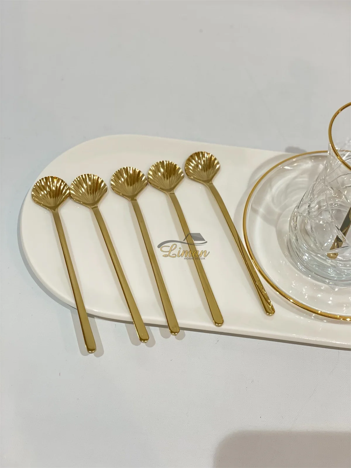 LUXE SCHELP THEELEPEL 6-DELIG GOUD - Image 2