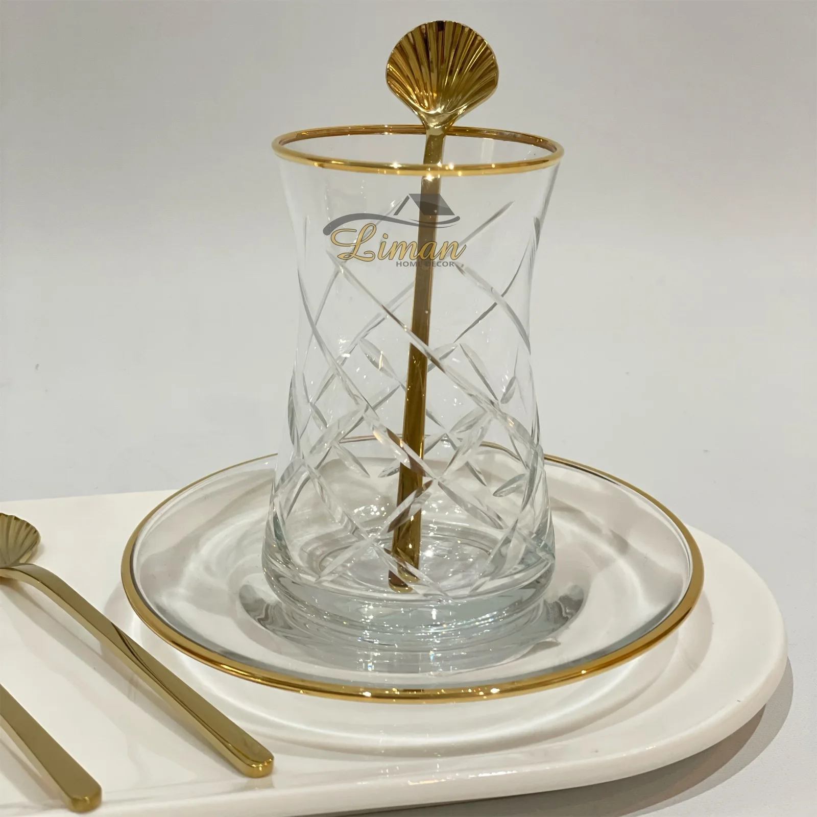 LUXE SCHELP THEELEPEL 6-DELIG GOUD - Image 3
