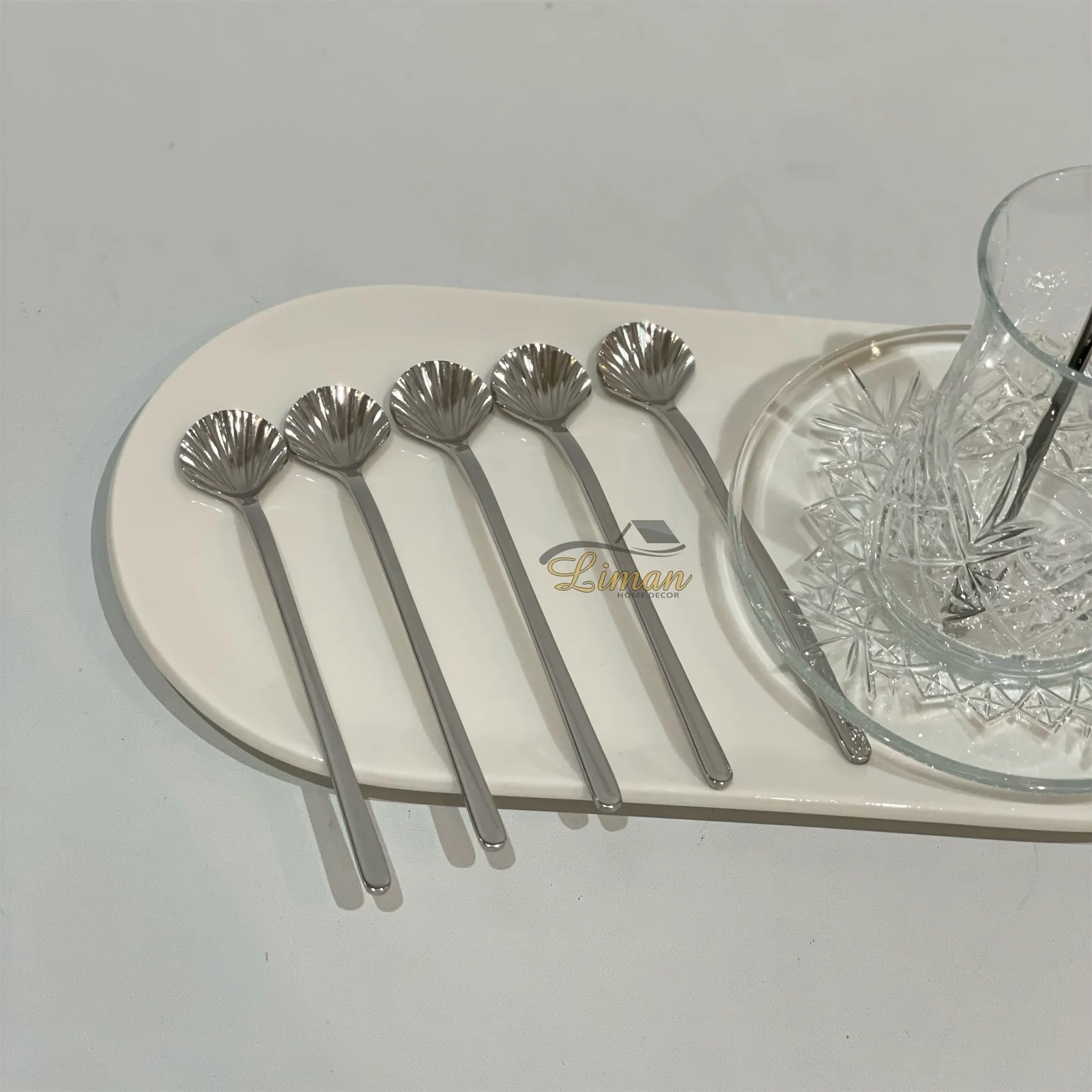 LUXE SCHELP THEELEPEL 6-DELIG ZILVER - Image 2