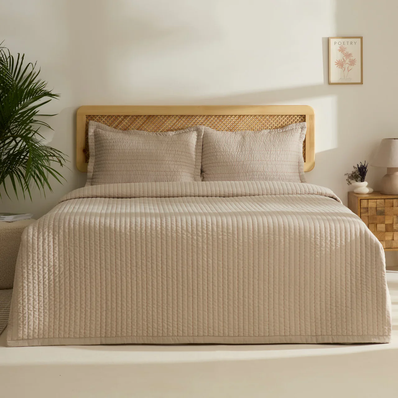 Manon Bedsprei set 3 Delig | Beige 230x240 cm