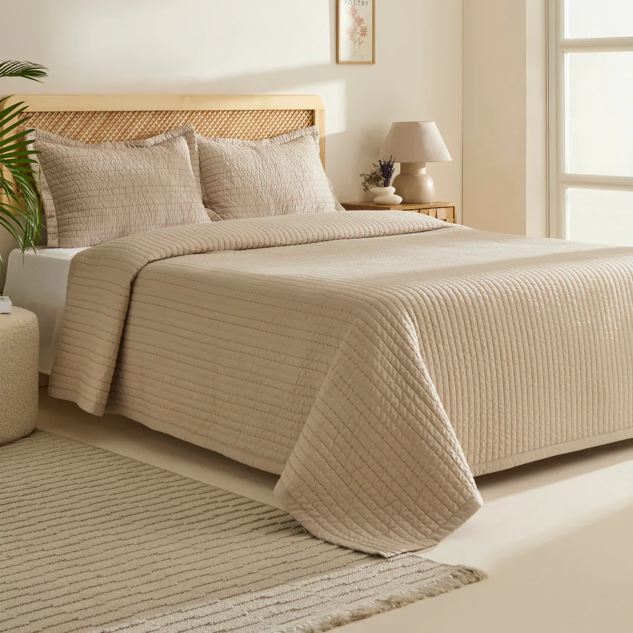 Manon Bedsprei set 3 Delig | Beige 230x240 cm - Image 3