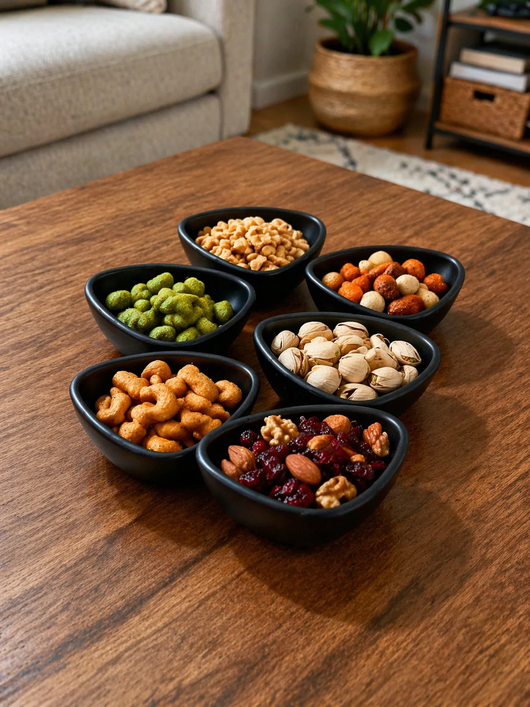 MELAMINE SNACKSET | 6 DELIG ORGANISCH ZWART