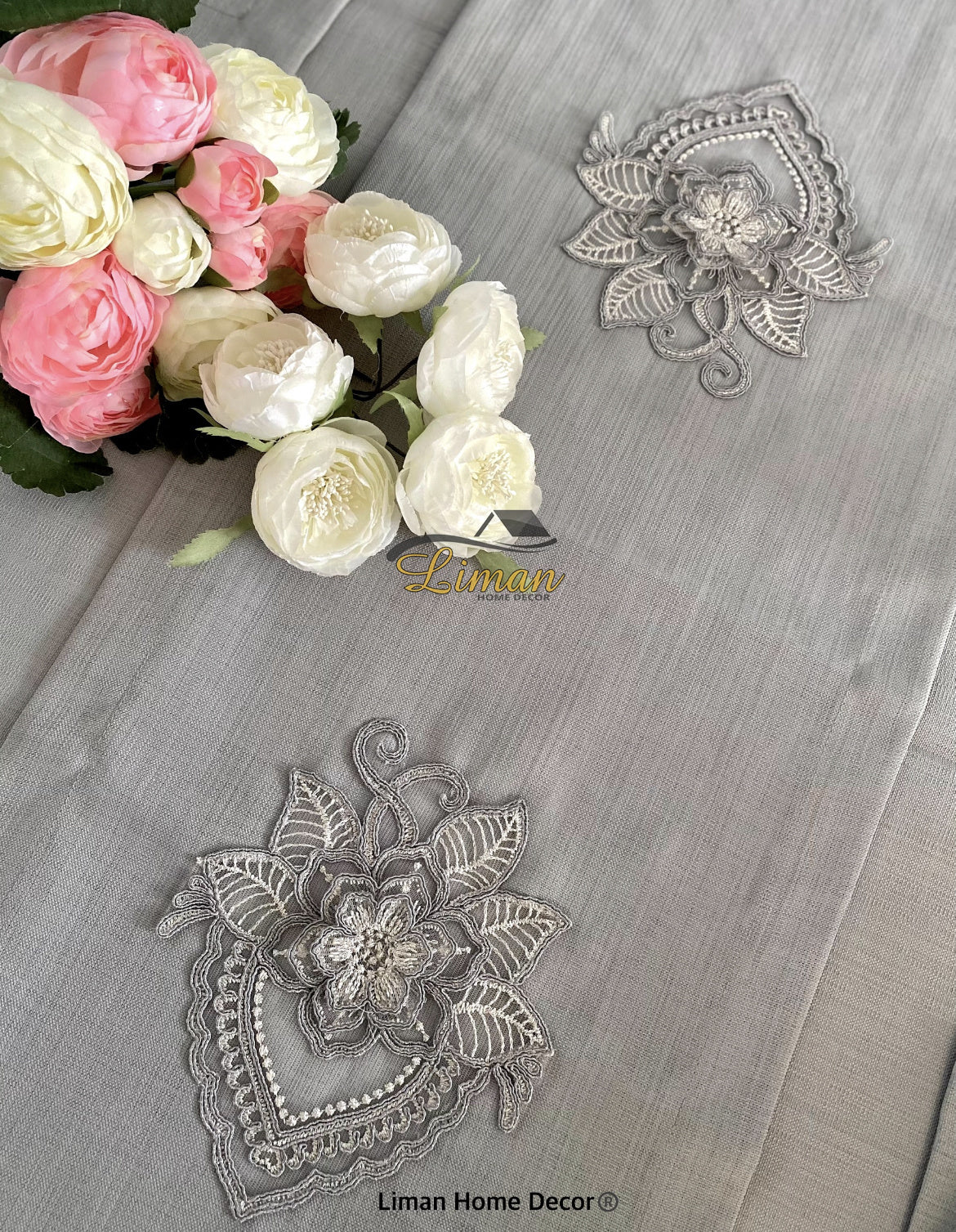 Menekse Tafelkleed Set Met Placemat Grijs 34 Dlg - Image 8