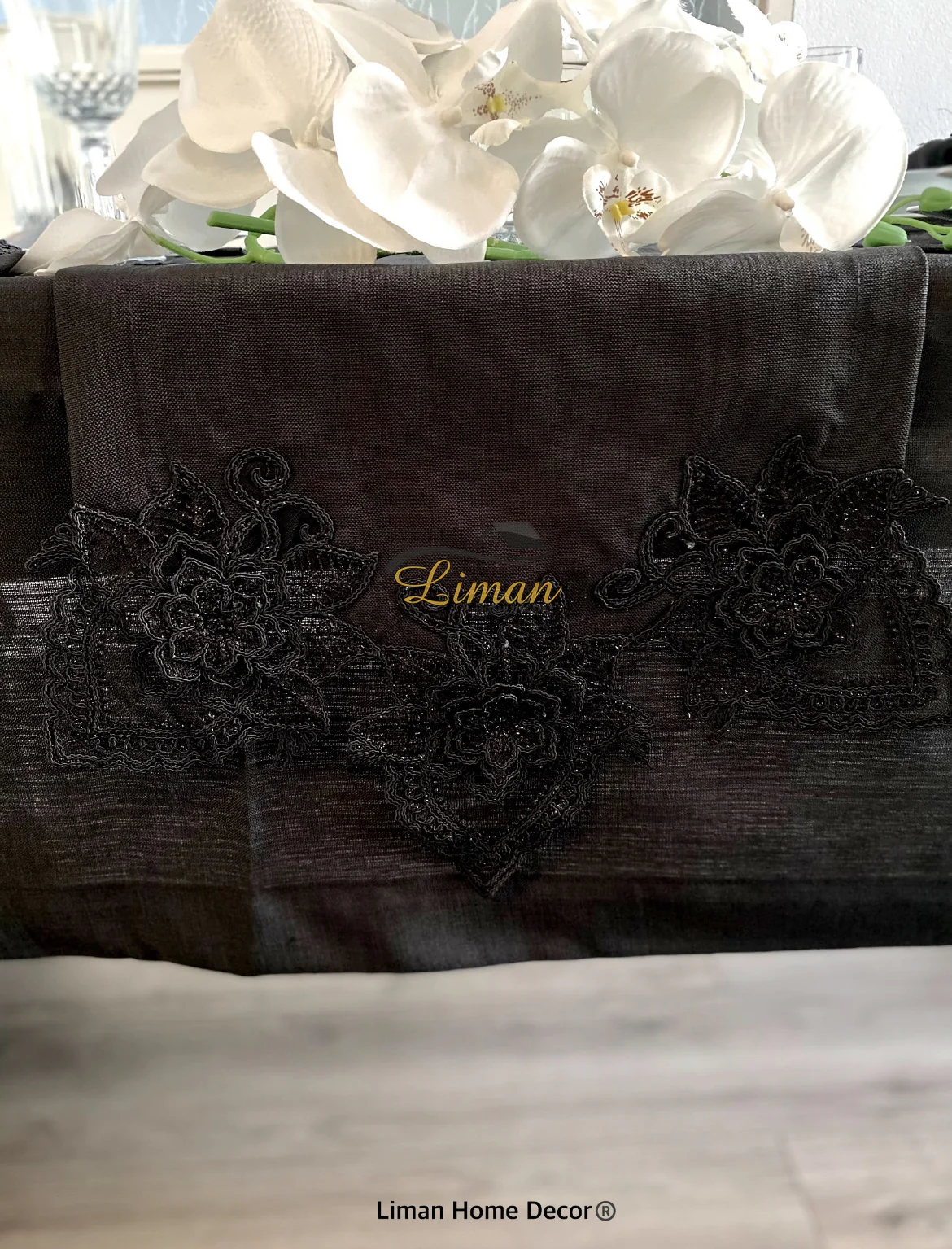 Menekse Tafelkleed Set Met Placemat Zwart 34 Dlg - Image 6