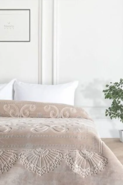 Merinos Pırıltı Deken 220 x 240 cm | Beige
