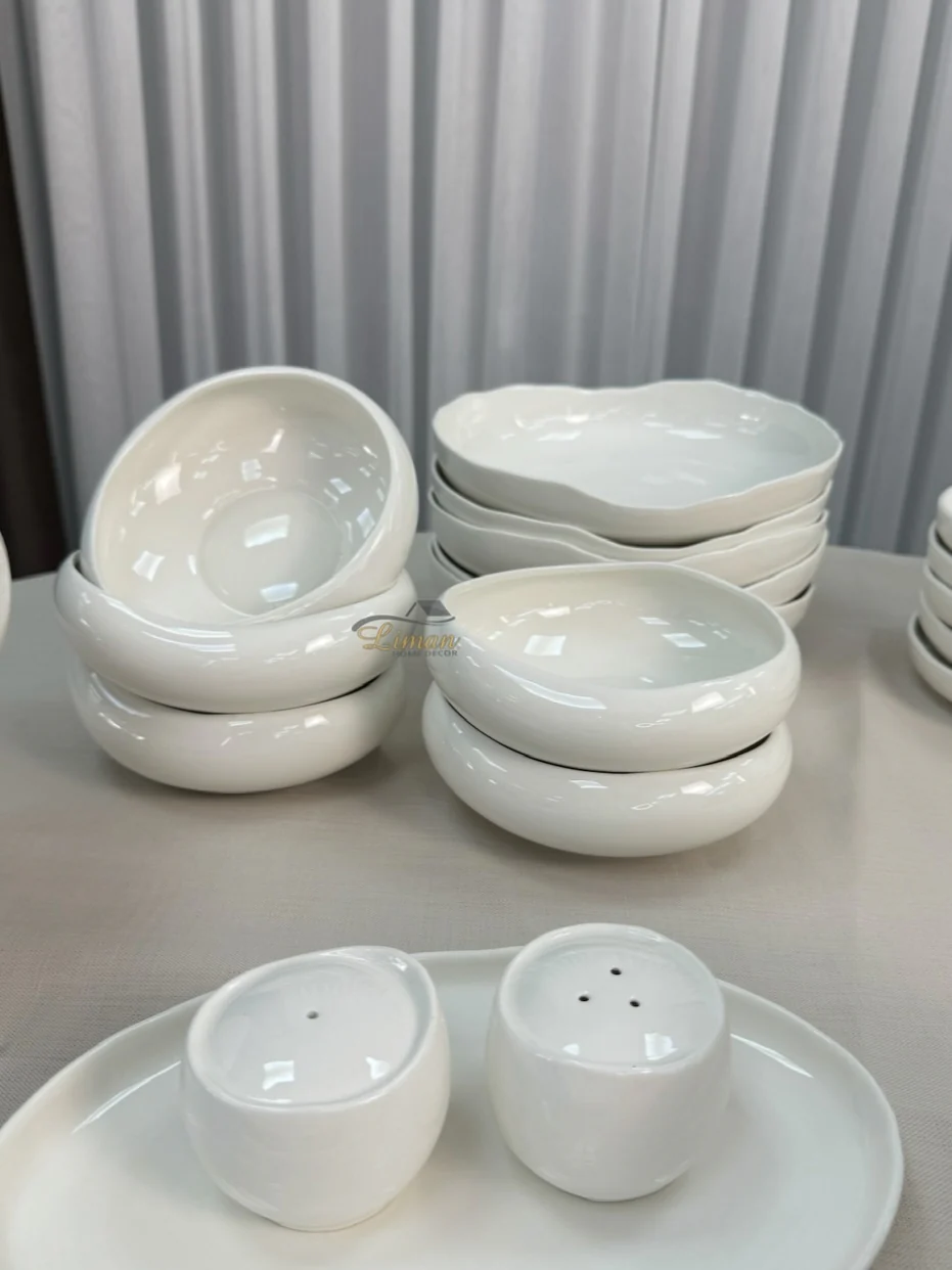 Liman New Cupido White Serviesset 29 Delig | 6 Persoons (Barles) | Japandi Organisch Vorm - Image 7