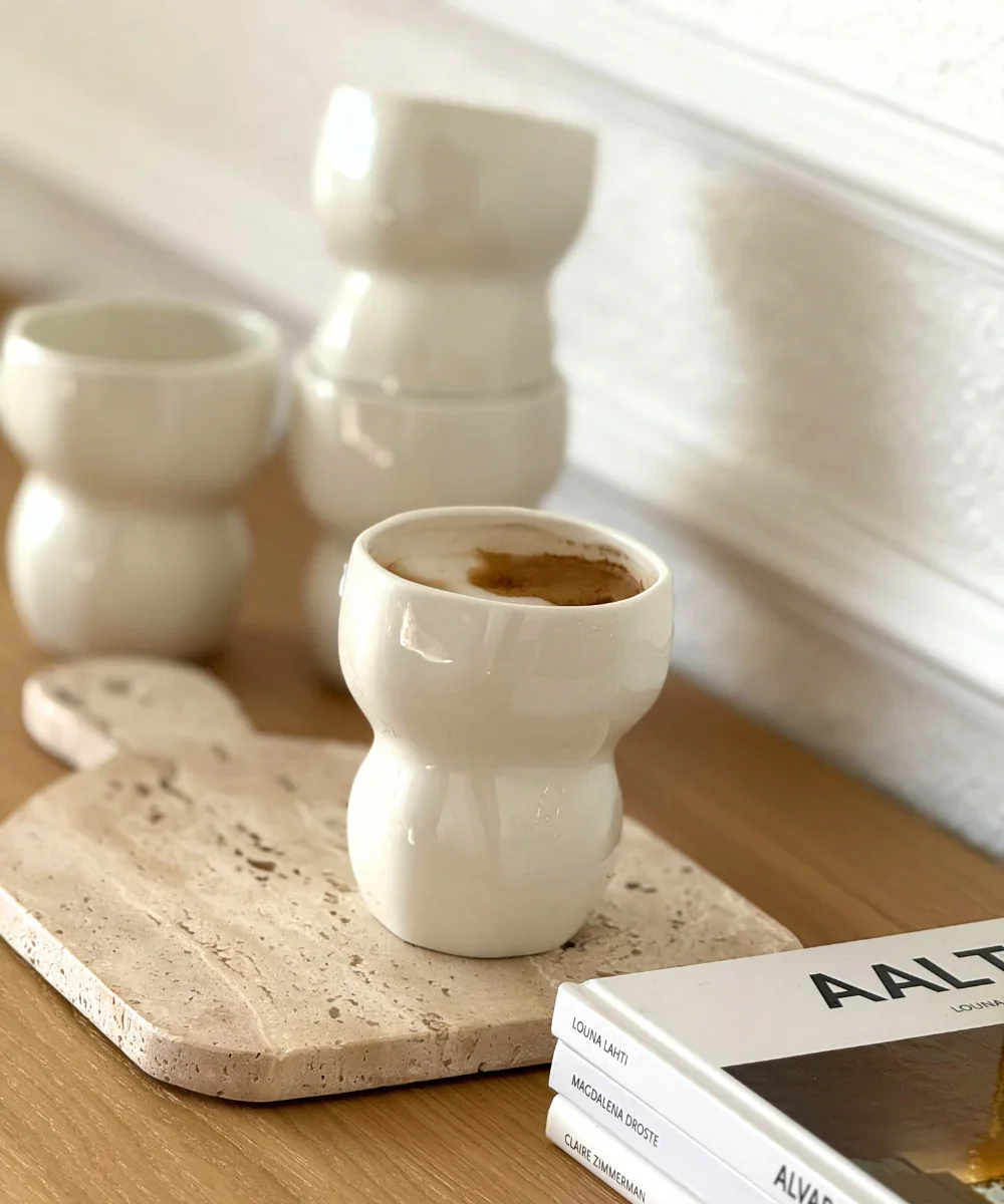 Organic keramieken Mok Wit | 2 Delig