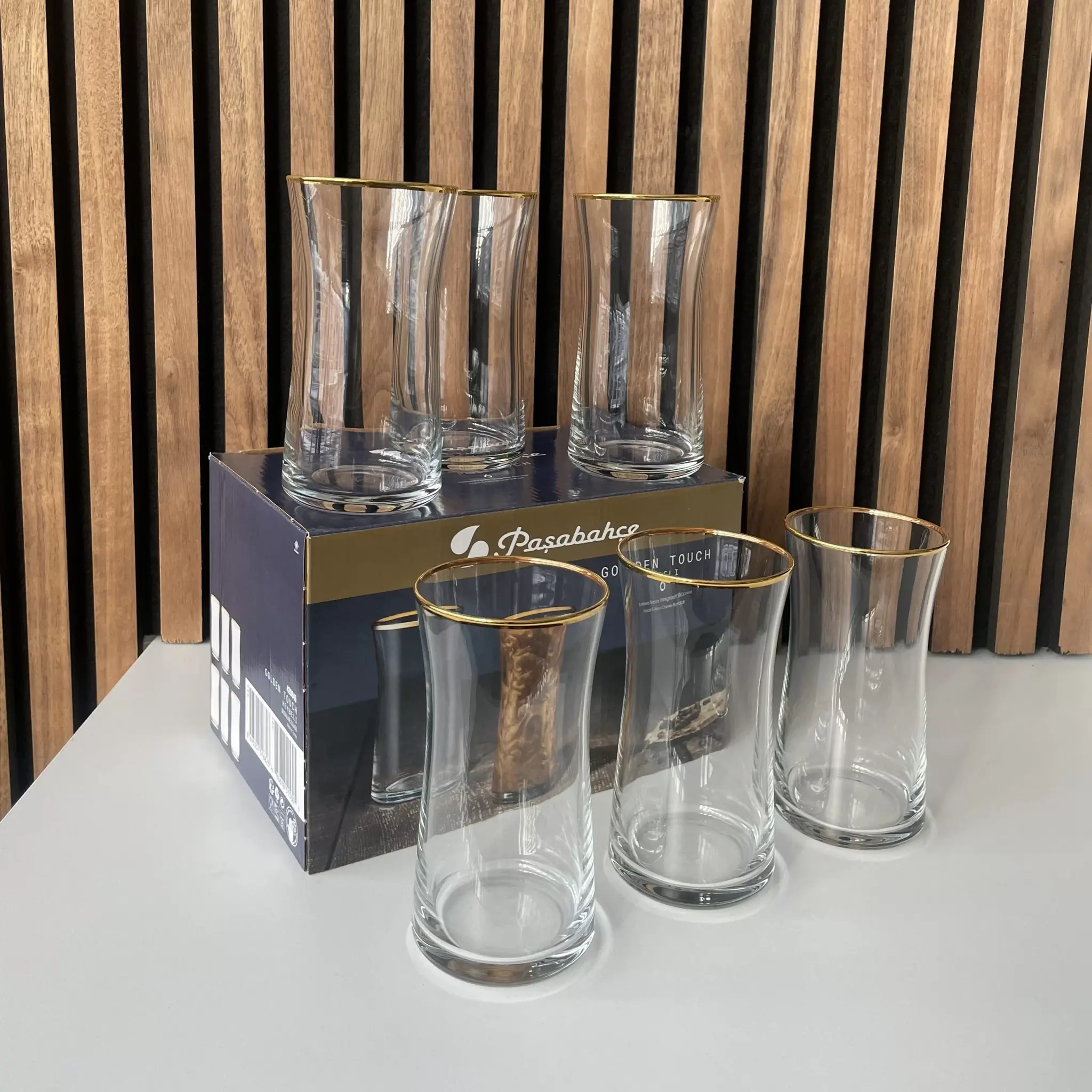 Pasabahce Heybelli Golden Touch Drinkglazen 345cc 6 Delig