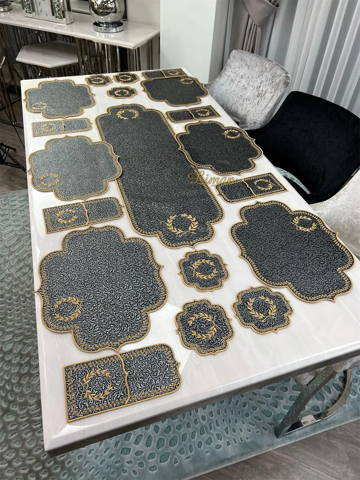 Placematset 19 Delig | 6 Persoons Damask - Image 4
