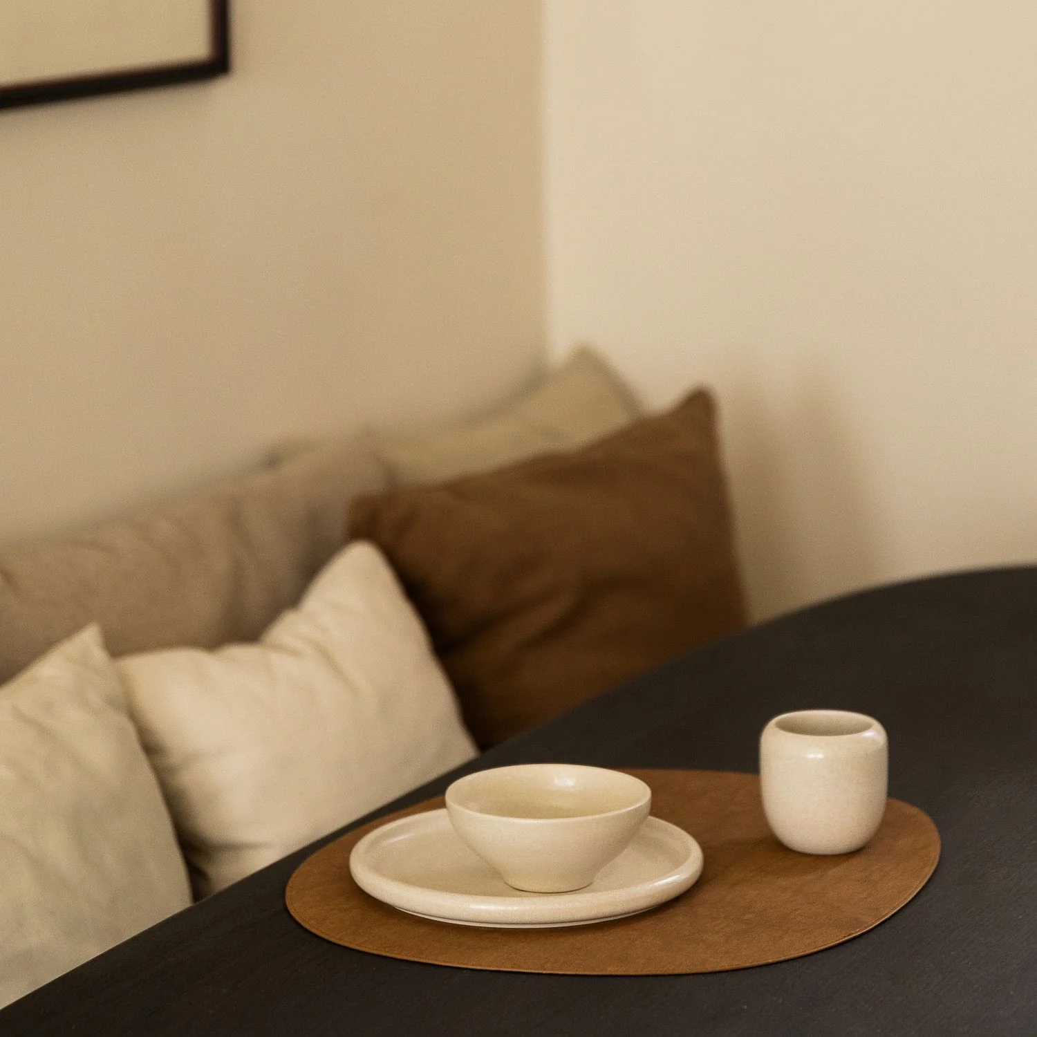 Plat bord 20,5xH2cm beige Mochi - Image 2