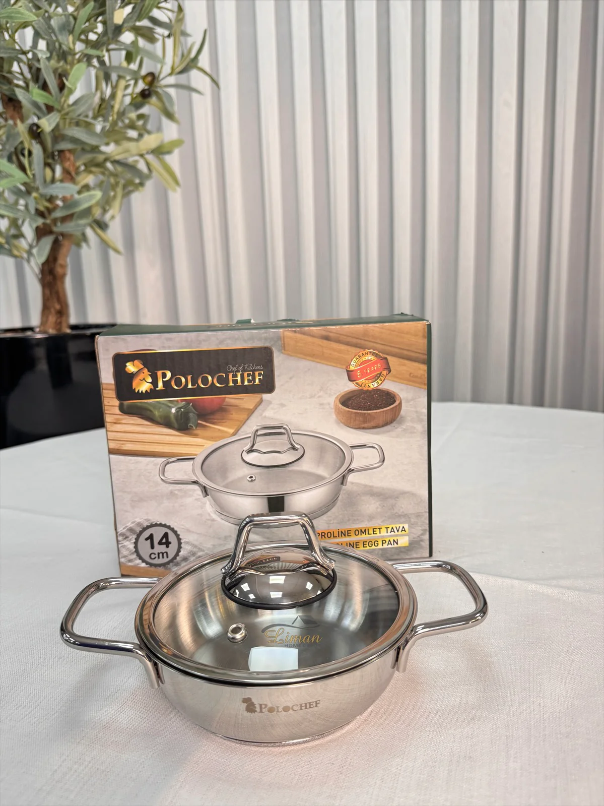 Polochef Proline omeletset met deksel RVS 14 cm - Image 2