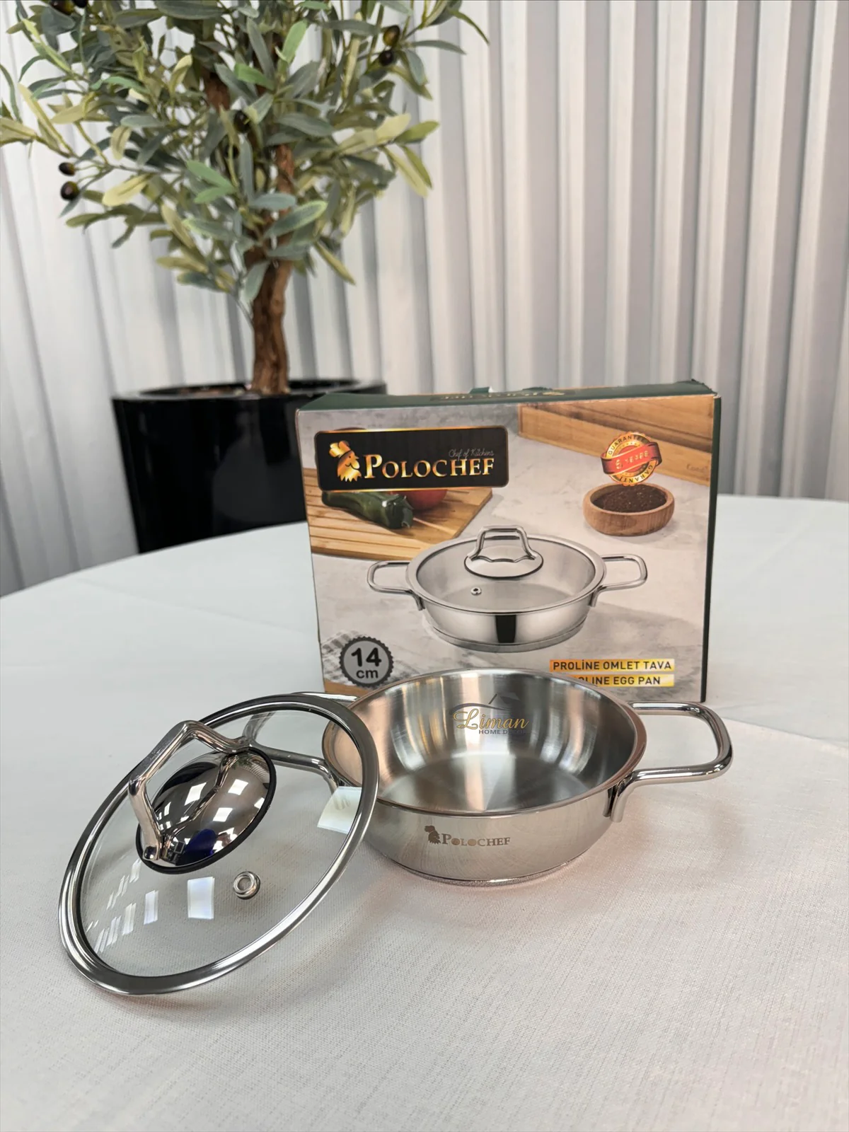 Polochef Proline omeletset met deksel RVS 14 cm - Image 3