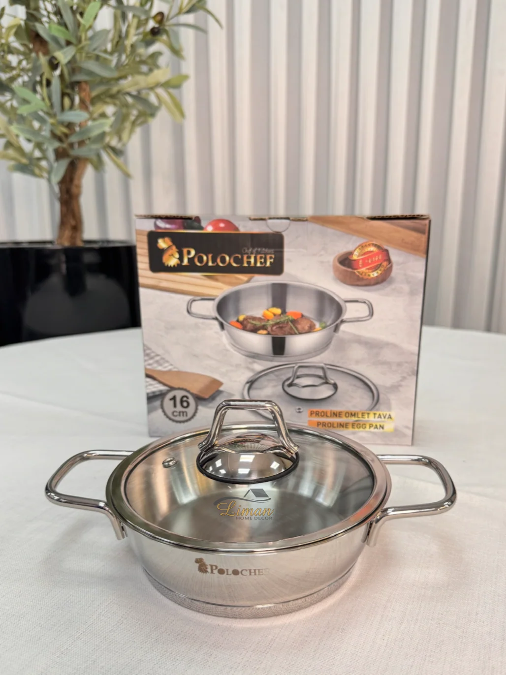 Polochef Proline omeletset met deksel RVS 16 cm - Image 2