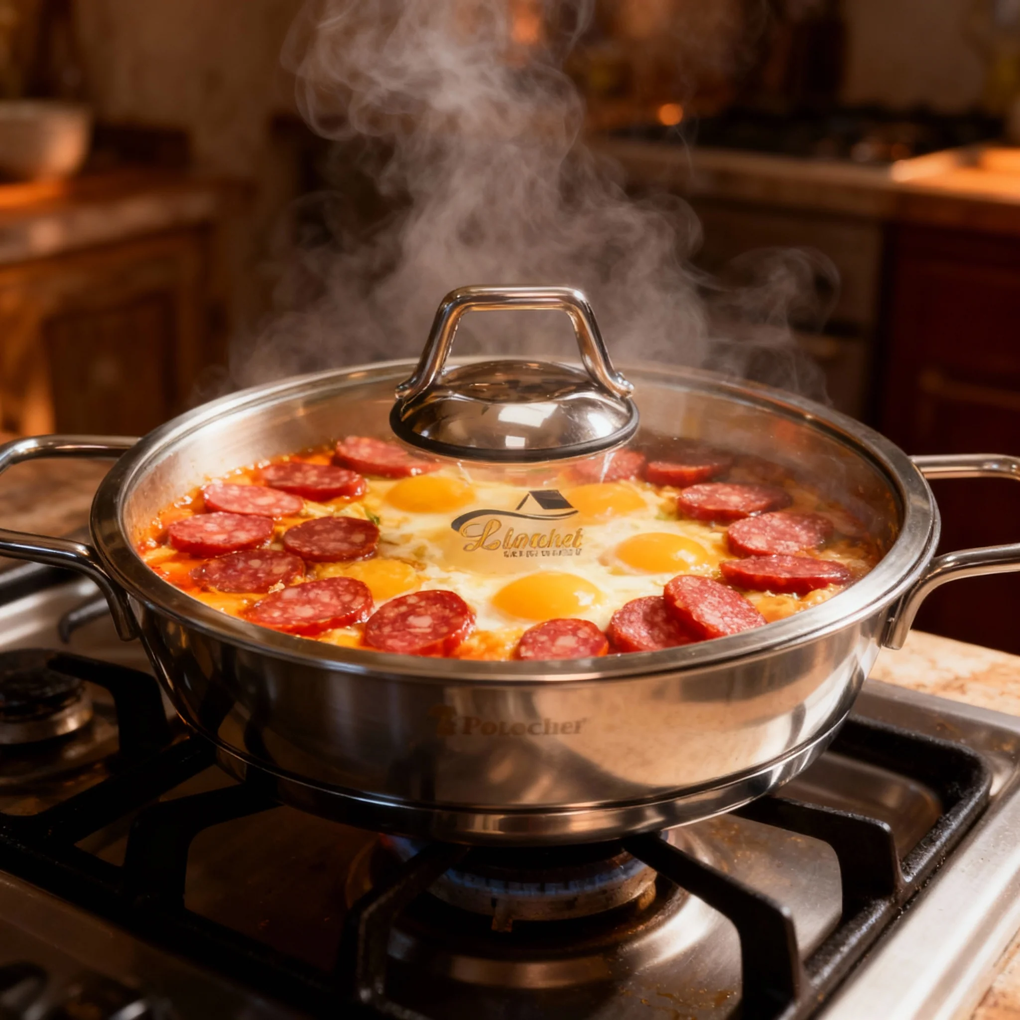 Polochef Proline omeletset met deksel RVS | 18 cm