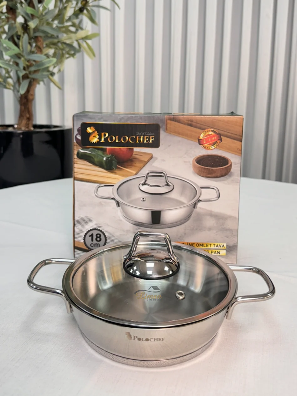 Polochef Proline omeletset met deksel RVS | 18 cm - Image 2