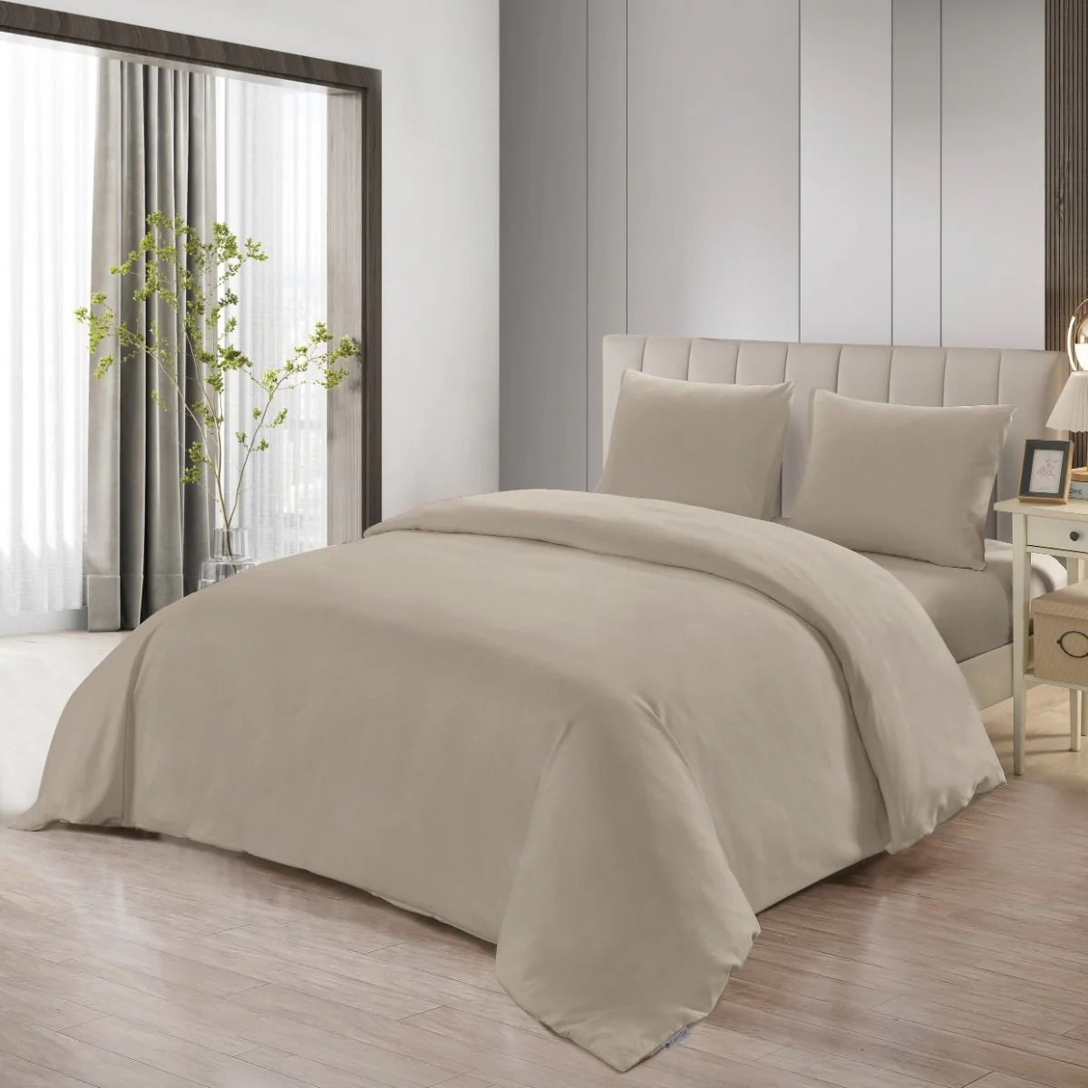 SADE DEKBEDOVERTREK SET | BEIGE 200X220 CM 4-DELIG