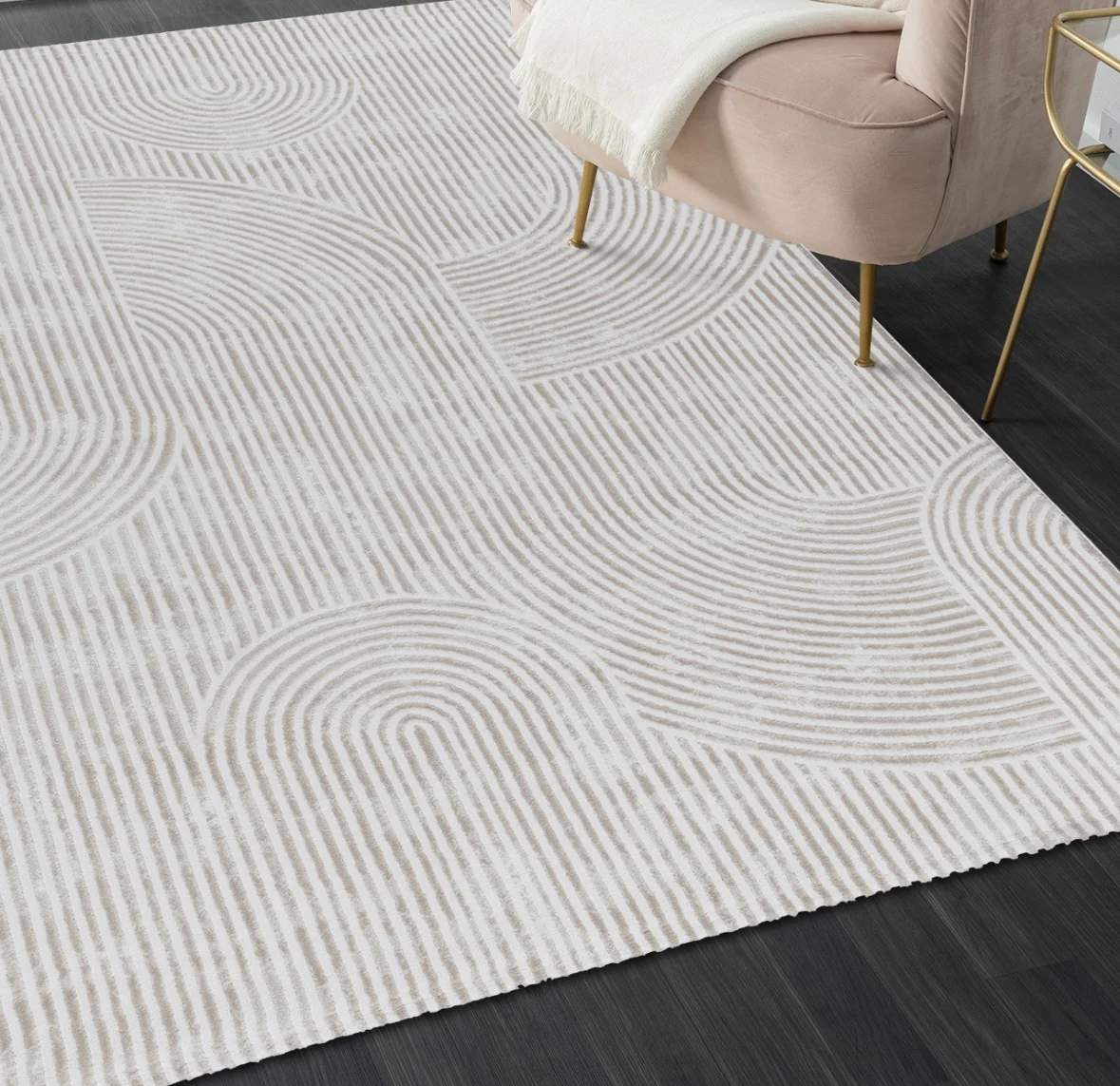 SEHRAZAT MODA 1120 BEIGE BOOGJES  VLOERKLEED - Image 3