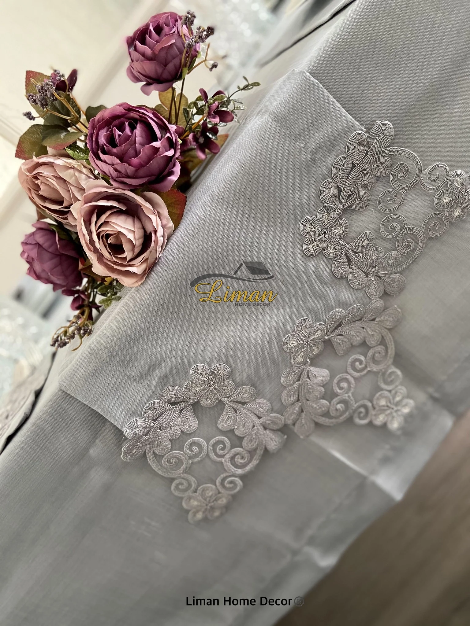 Sehzade Tafelkleed Set Met Placemat Grijs 34 Dlg - Image 9