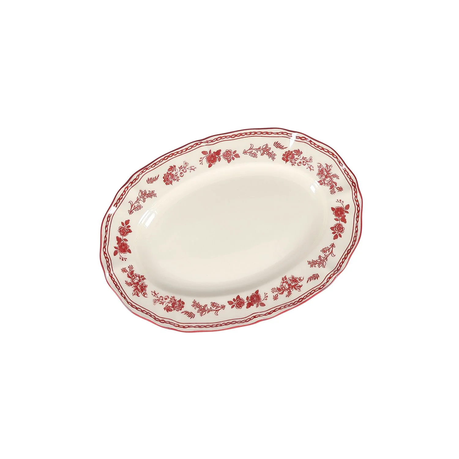 Serveerschaal 25,5x18cm ovaal burgundy Cyril