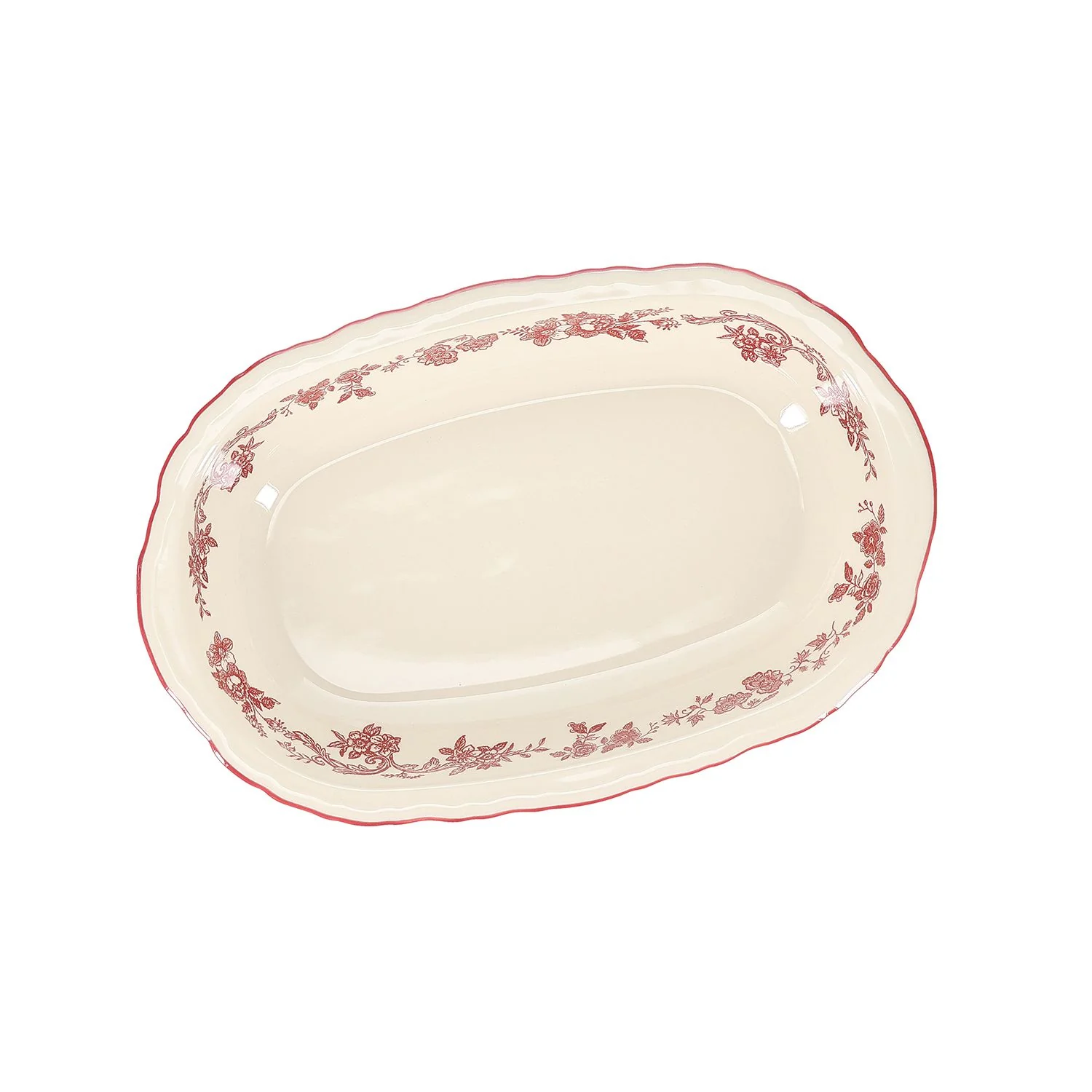 Serveerschaal 31,5x21xH5,5cm ovaal burgundy Cyril - Image 2