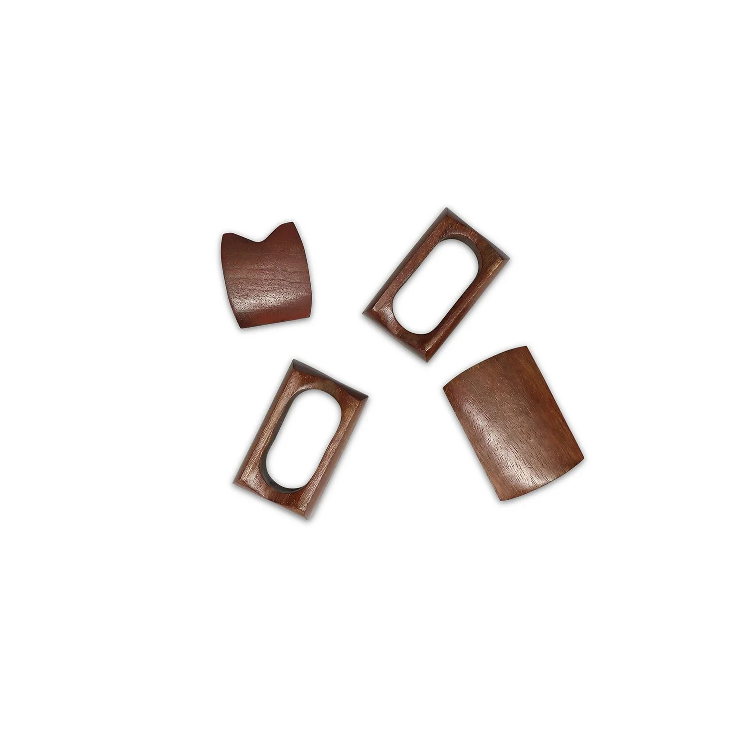 Servetring 5,5x4cm rechthoekig hout Moku - set/4 - Image 3