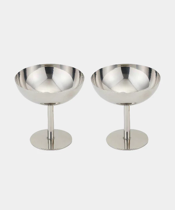 Silvara ( Aura ) rvs schalen coupe / 2 Delig ( 9 cm )
