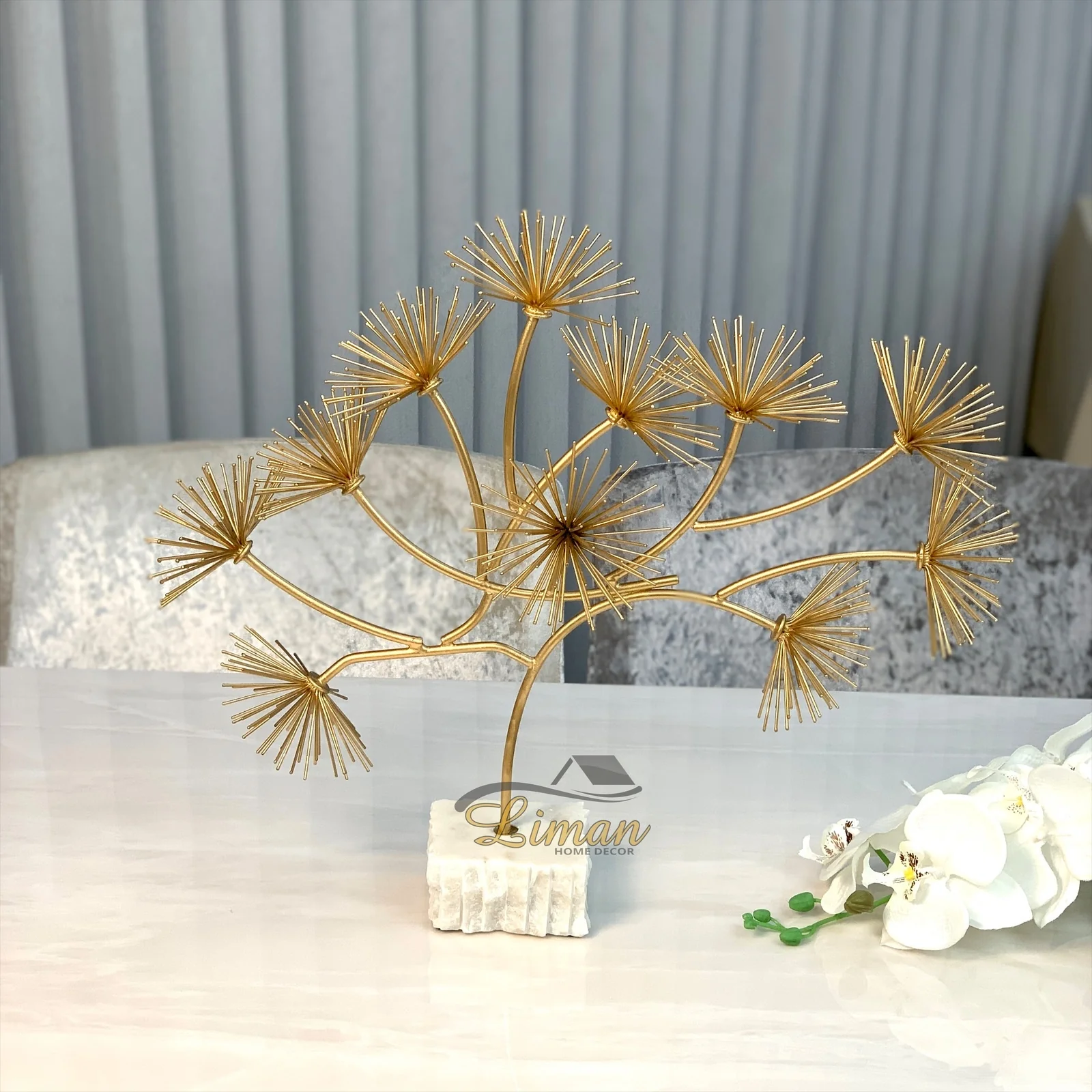 Telli Decoratie Agac Met Marmer Stand Gold
