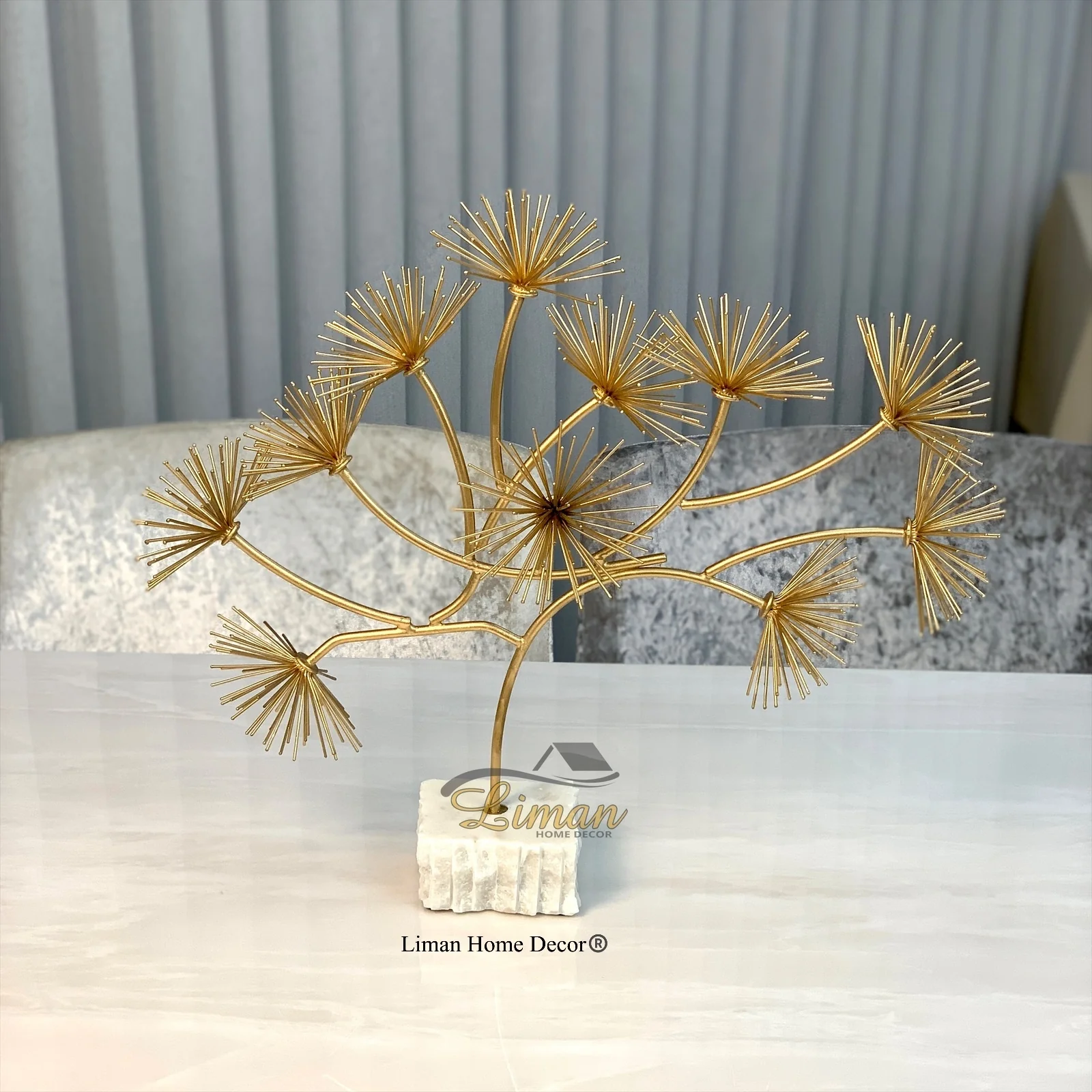 Telli Decoratie Agac Met Marmer Stand Gold - Image 2