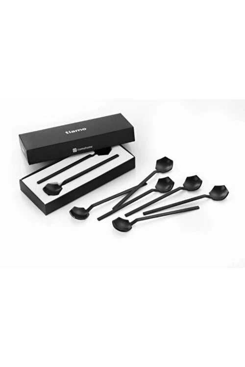 Tiamo Diamond Luxe Theelepel 6-Delig Black