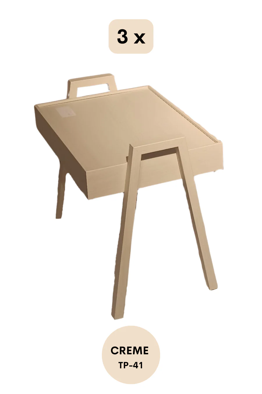 Trendy Rechthoek 3-delige Bijzettafelset - Stapelbaar - Image 6