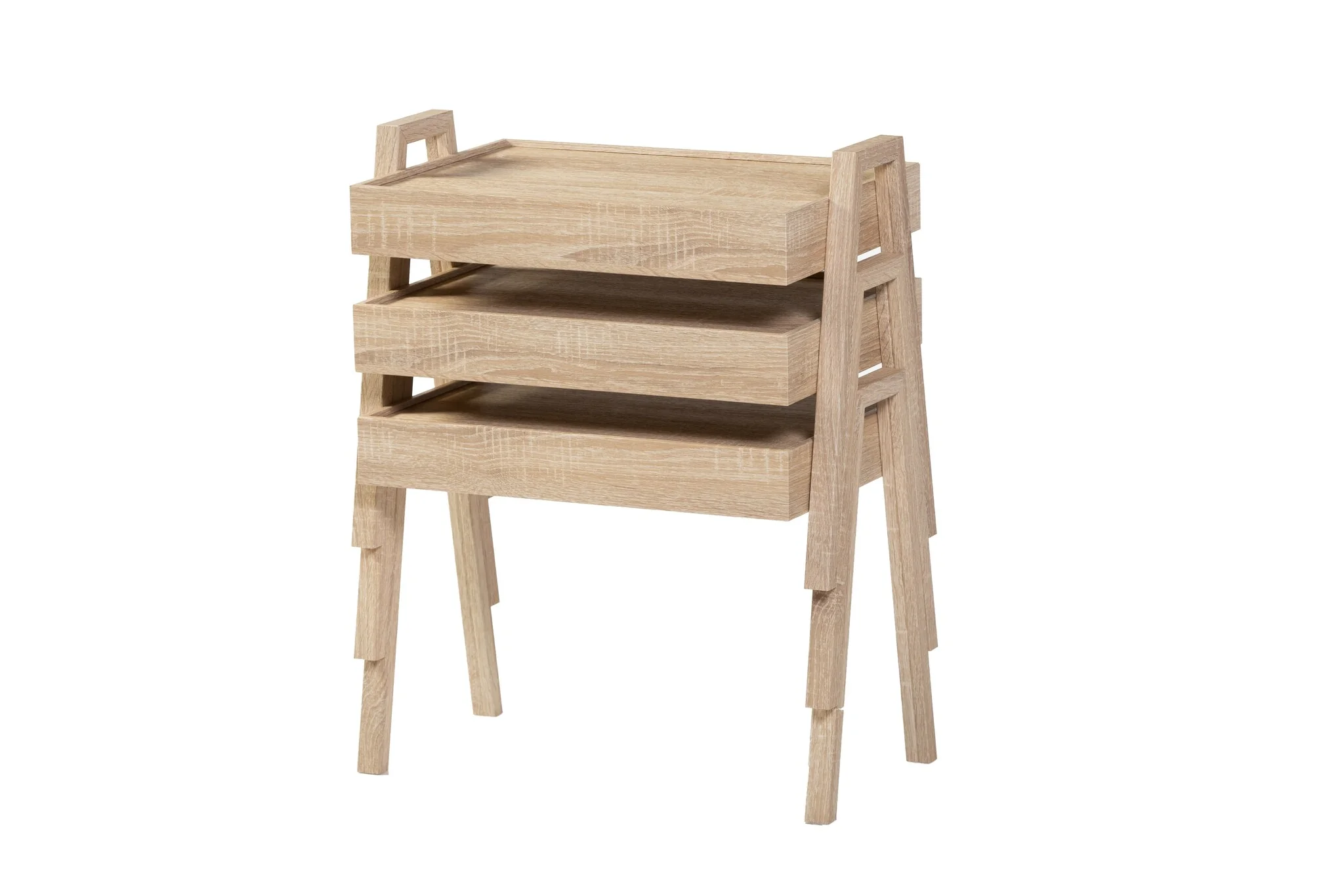 Trendy Rechthoek 3-delige Bijzettafelset - Stapelbaar - Image 8