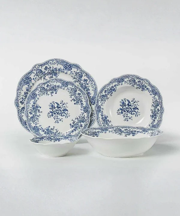 Sapphire Flora Serviesset 25 Delig | 6 Persoons Blauw Vintage ( Cyril ) - Image 4